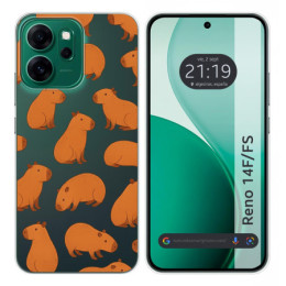 Funda Silicona Transparente para Oppo Reno 14 F / 14F 5G diseño Capibara 02 Dibujos