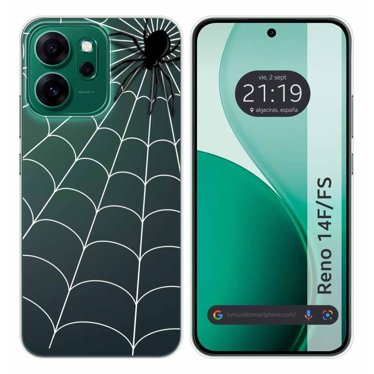 Funda Silicona Transparente para Oppo Reno 14 F / 14F 5G diseño Araña Dibujos