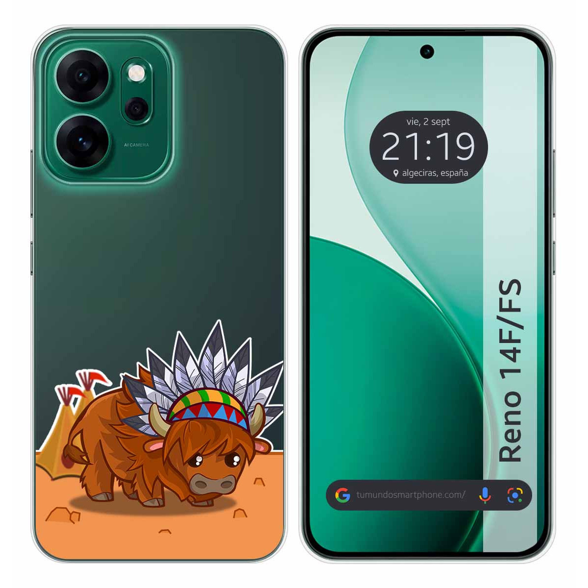 Funda Silicona Transparente para Oppo Reno 14 F / 14F 5G diseño Bufalo Dibujos