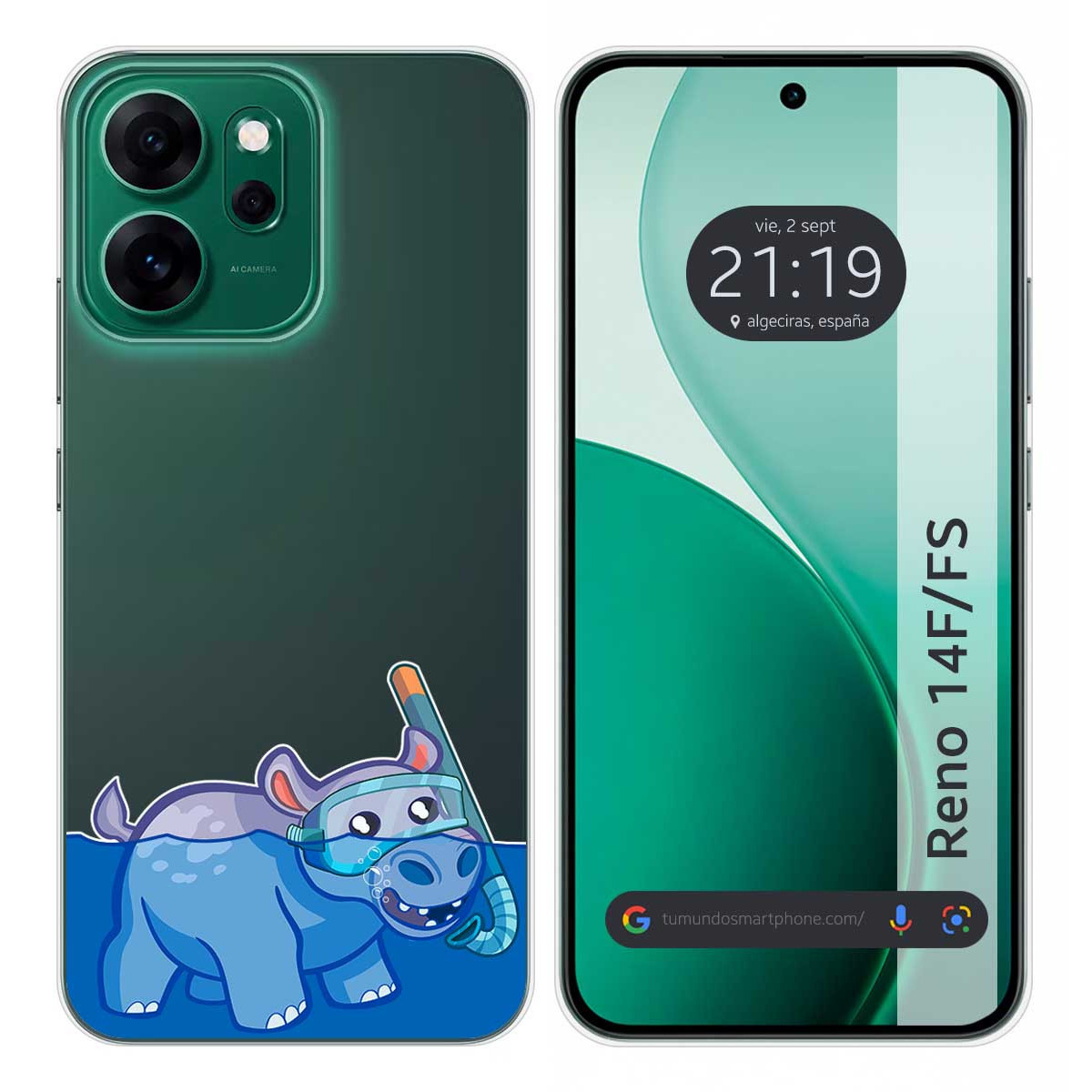 Funda Silicona Transparente para Oppo Reno 14 F / 14F 5G diseño Hipo Dibujos
