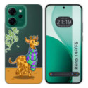 Funda Silicona Transparente para Oppo Reno 14 F / 14F 5G diseño Jirafa Dibujos