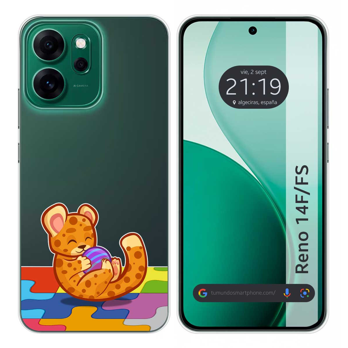 Funda Silicona Transparente para Oppo Reno 14 F / 14F 5G diseño Leopardo Dibujos