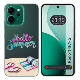Funda Silicona Transparente para Oppo Reno 14 F / 14F 5G diseño Summer Dibujos