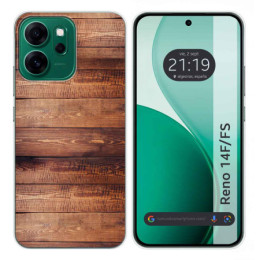 Funda Silicona para Oppo Reno 14 F / 14F 5G diseño Madera 02 Dibujos