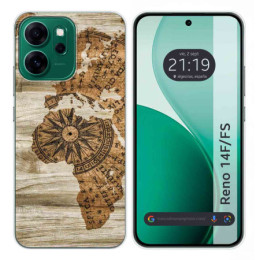 Funda Silicona para Oppo Reno 14 F / 14F 5G diseño Madera 07 Dibujos