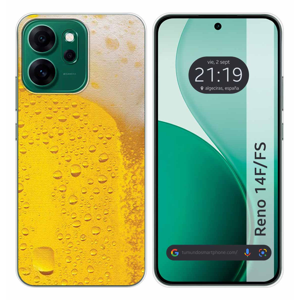 Funda Silicona para Oppo Reno 14 F / 14F 5G diseño Cerveza Dibujos