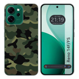 Funda Silicona para Oppo Reno 14 F / 14F 5G diseño Camuflaje Dibujos