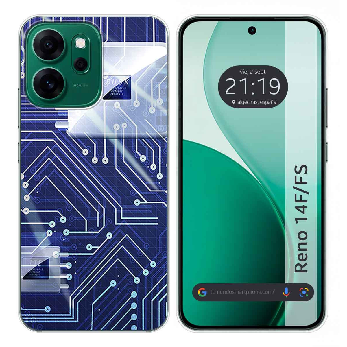 Funda Silicona para Oppo Reno 14 F / 14F 5G diseño Circuito Dibujos