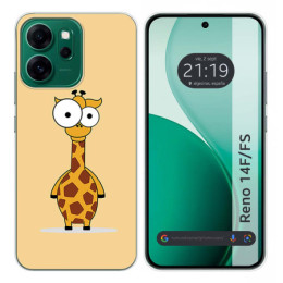 Funda Silicona para Oppo Reno 14 F / 14F 5G diseño Jirafa Dibujos