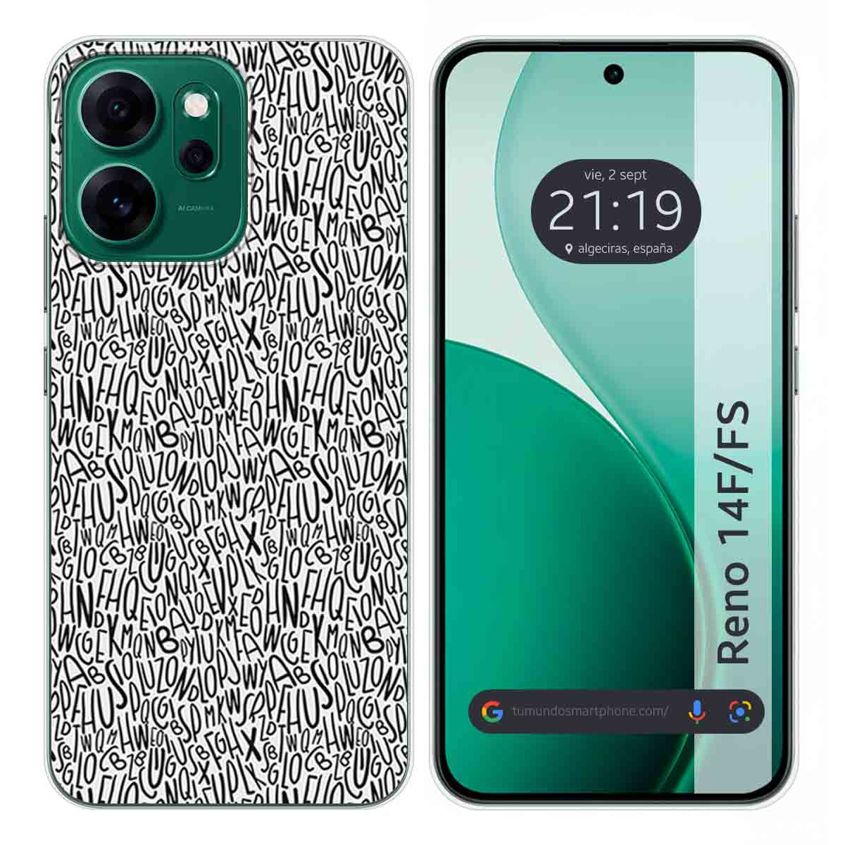 Funda Silicona para Oppo Reno 14 F / 14F 5G diseño Letras Dibujos