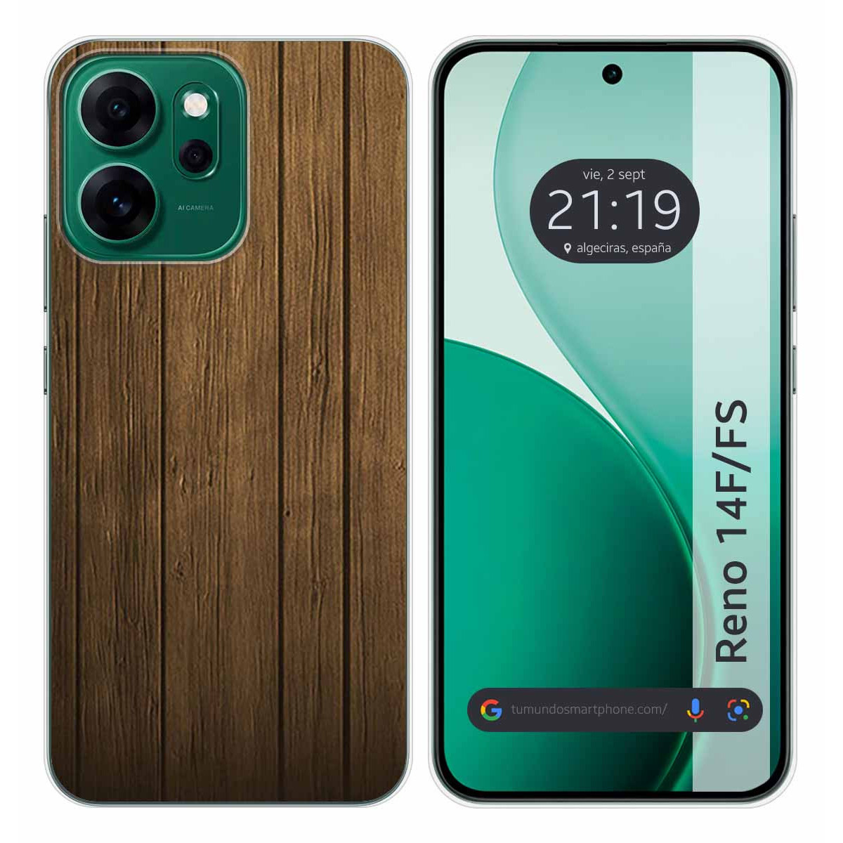 Funda Silicona para Oppo Reno 14 F / 14F 5G diseño Madera Dibujos