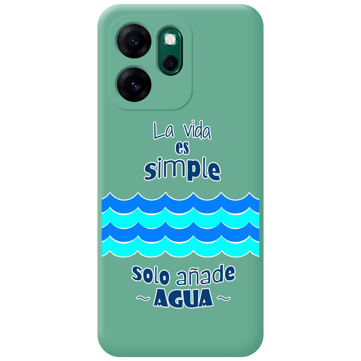 Funda Silicona Líquida Verde para Oppo Reno 14 F / 14F 5G diseño Agua Dibujos