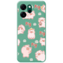 Funda Silicona Líquida Verde para Oppo Reno 14 F / 14F 5G diseño Cerdos Dibujos