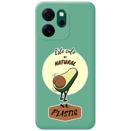 Funda Silicona Líquida Verde para Oppo Reno 14 F / 14F 5G diseño Culo Natural Dibujos