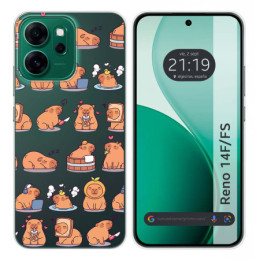 Funda Silicona Transparente para Oppo Reno 14 FS / 14FS 5G diseño Capibara 01 Dibujos