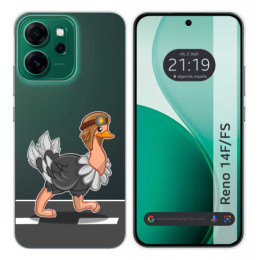 Funda Silicona Transparente para Oppo Reno 14 FS / 14FS 5G diseño Avestruz Dibujos