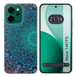 Funda Silicona Transparente para Oppo Reno 14 FS / 14FS 5G diseño Mandala Dibujos
