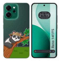 Funda Silicona Transparente para Oppo Reno 14 FS / 14FS 5G diseño Panda Dibujos