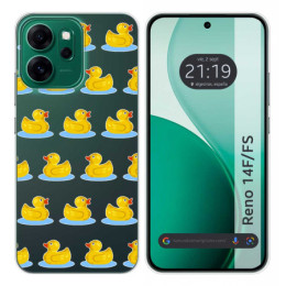 Funda Silicona Transparente para Oppo Reno 14 FS / 14FS 5G diseño Pato Dibujos