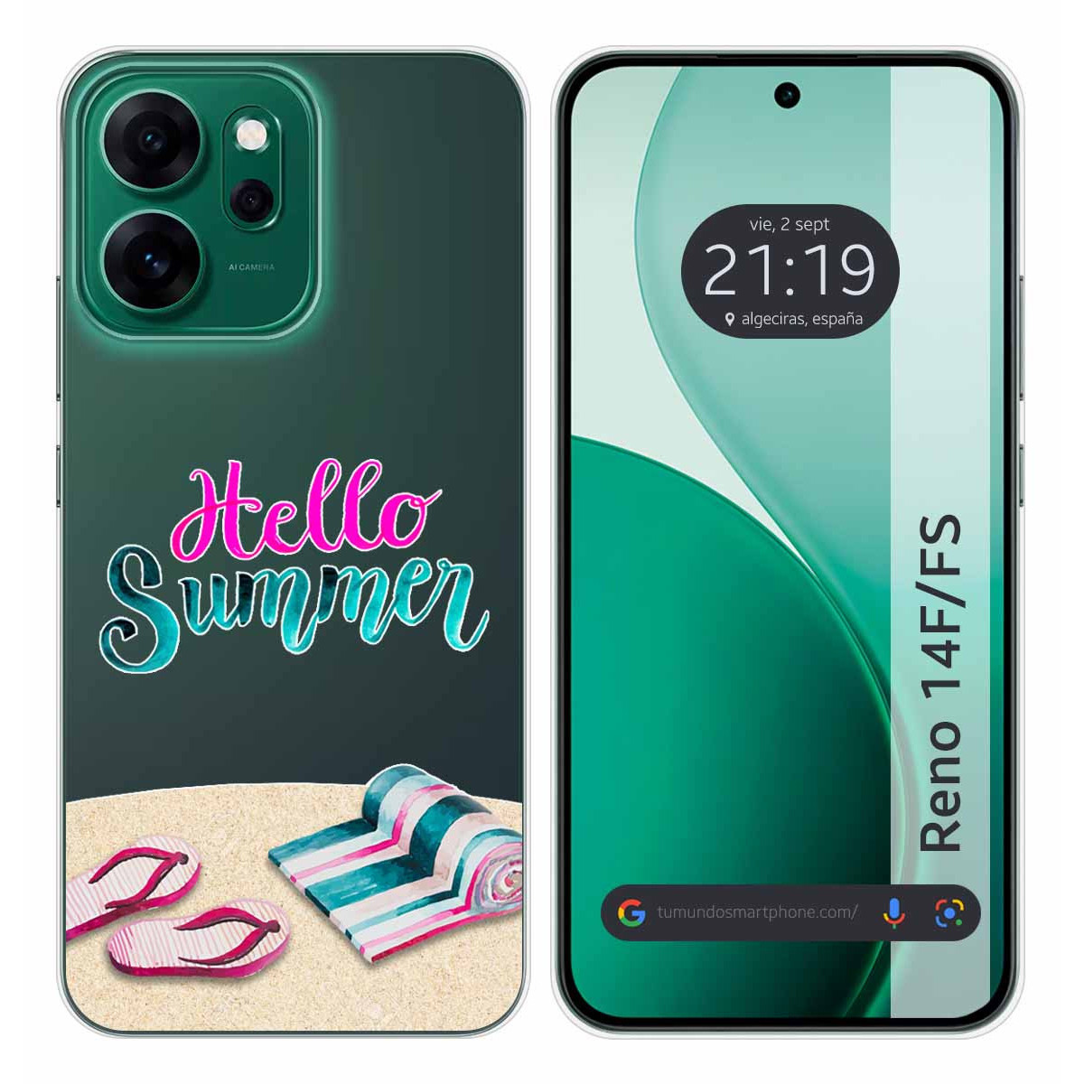 Funda Silicona Transparente para Oppo Reno 14 FS / 14FS 5G diseño Summer Dibujos