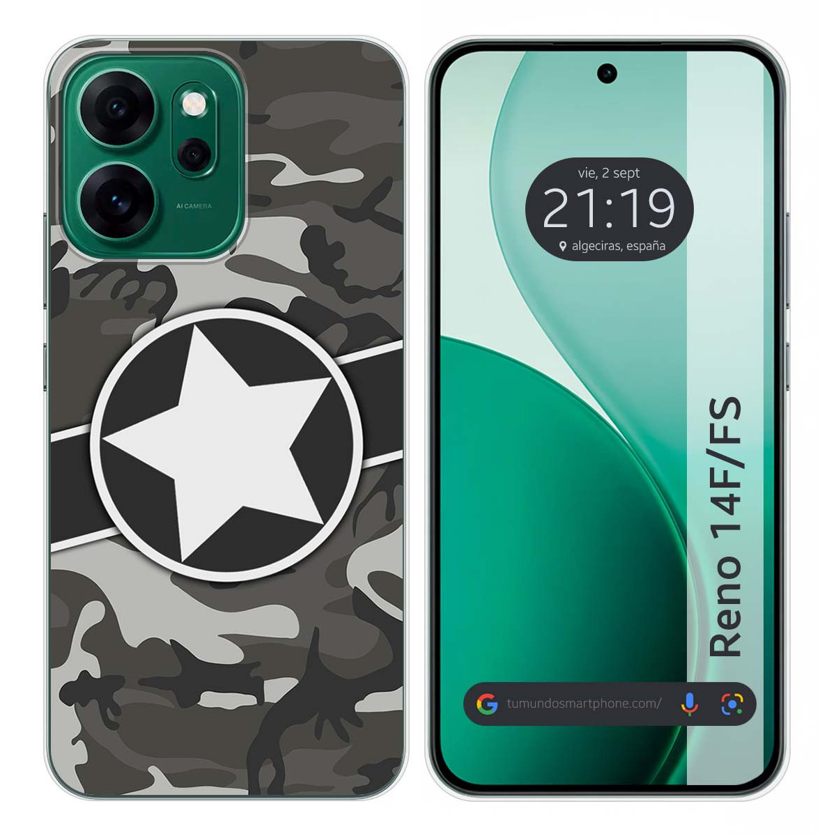 Funda Silicona para Oppo Reno 14 FS / 14FS 5G diseño Camuflaje 02 Dibujos