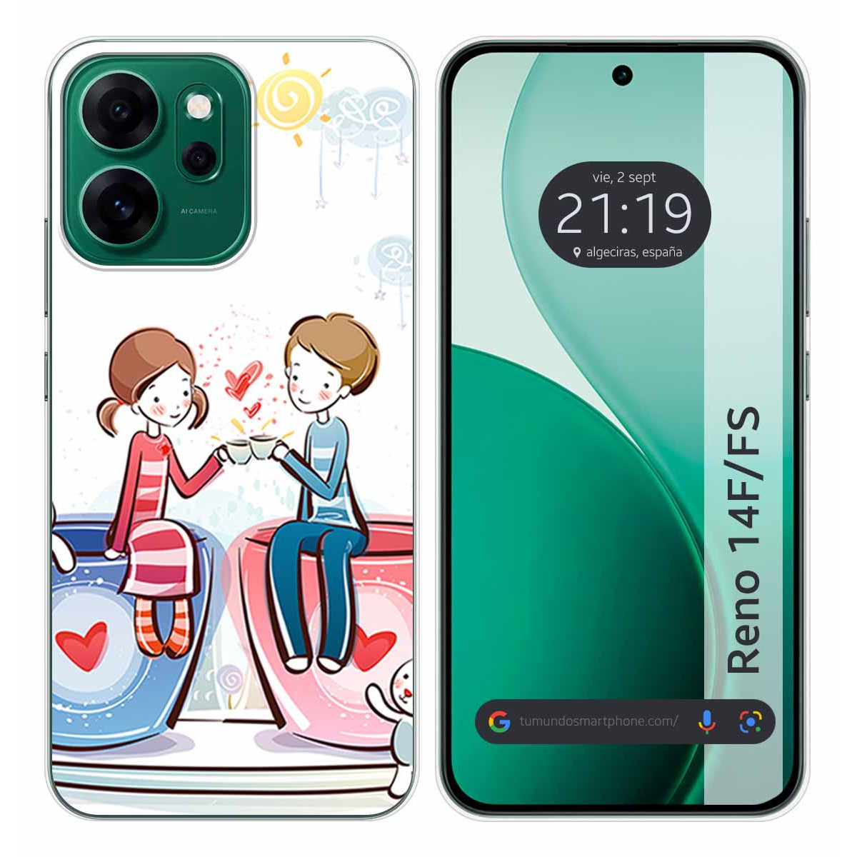 Funda Silicona para Oppo Reno 14 FS / 14FS 5G diseño Café Dibujos