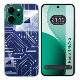 Funda Silicona para Oppo Reno 14 FS / 14FS 5G diseño Circuito Dibujos