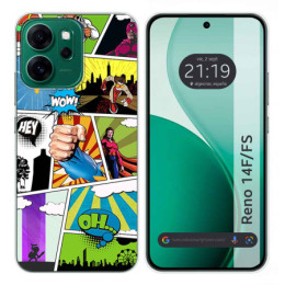 Funda Silicona para Oppo Reno 14 FS / 14FS 5G diseño Comic Dibujos