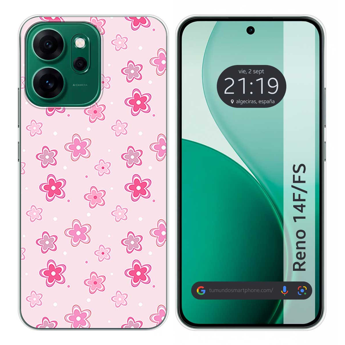 Funda Silicona para Oppo Reno 14 FS / 14FS 5G diseño Flores Dibujos