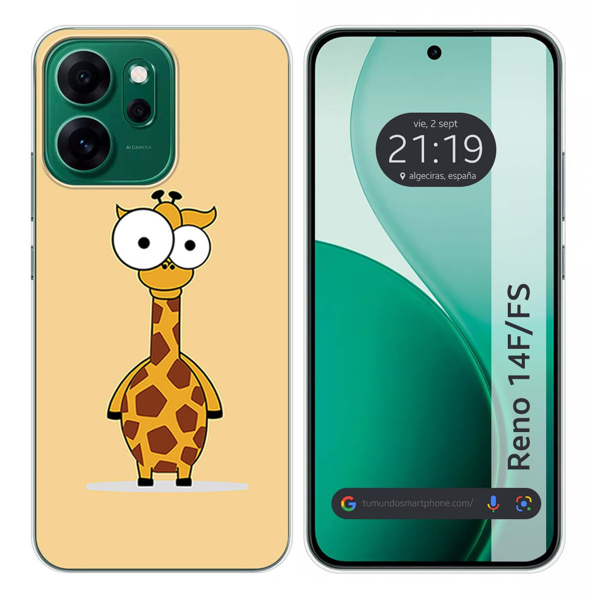 Funda Silicona para Oppo Reno 14 FS / 14FS 5G diseño Jirafa Dibujos