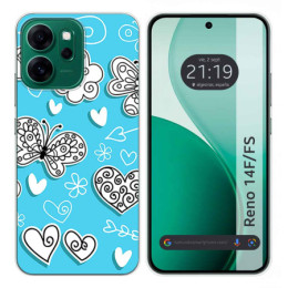 Funda Silicona para Oppo Reno 14 FS / 14FS 5G diseño Mariposas Dibujos
