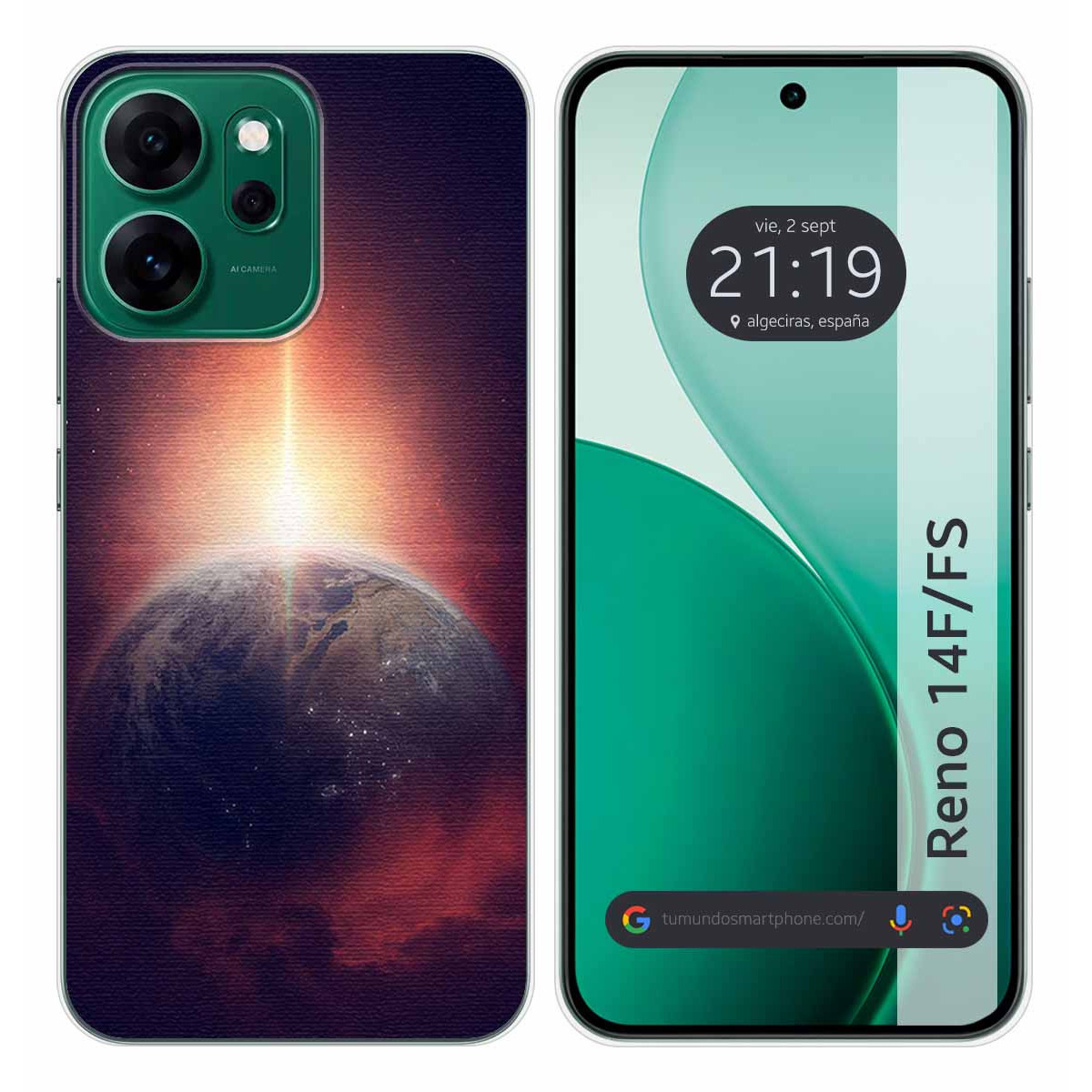 Funda Silicona para Oppo Reno 14 FS / 14FS 5G diseño Tierra Dibujos