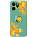 Funda Silicona Líquida Verde para Oppo Reno 14 FS / 14FS 5G diseño Abeja Dibujos