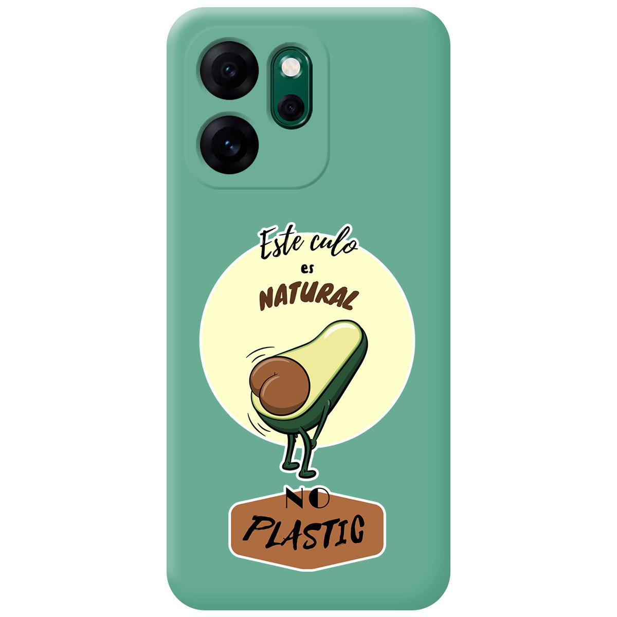 Funda Silicona Líquida Verde para Oppo Reno 14 FS / 14FS 5G diseño Culo Natural Dibujos