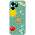 Funda Silicona Líquida Verde para Oppo Reno 14 FS / 14FS 5G diseño Espacio Dibujos