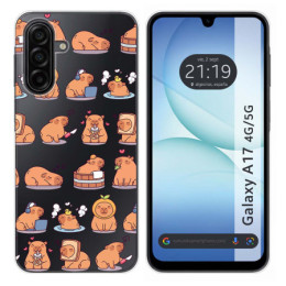 Funda Silicona Transparente para Samsung Galaxy A17 4G / 5G diseño Capibara 01 Dibujos