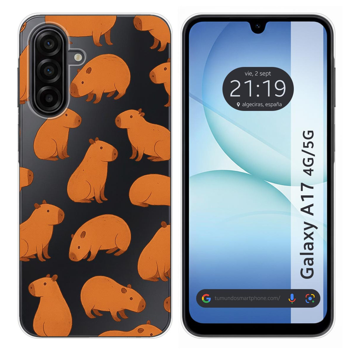 Funda Silicona Transparente para Samsung Galaxy A17 4G / 5G diseño Capibara 02 Dibujos