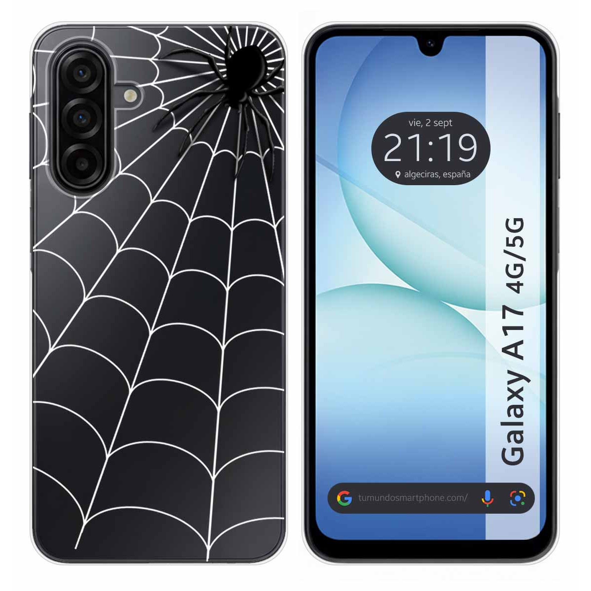 Funda Silicona Transparente para Samsung Galaxy A17 4G / 5G diseño Araña Dibujos