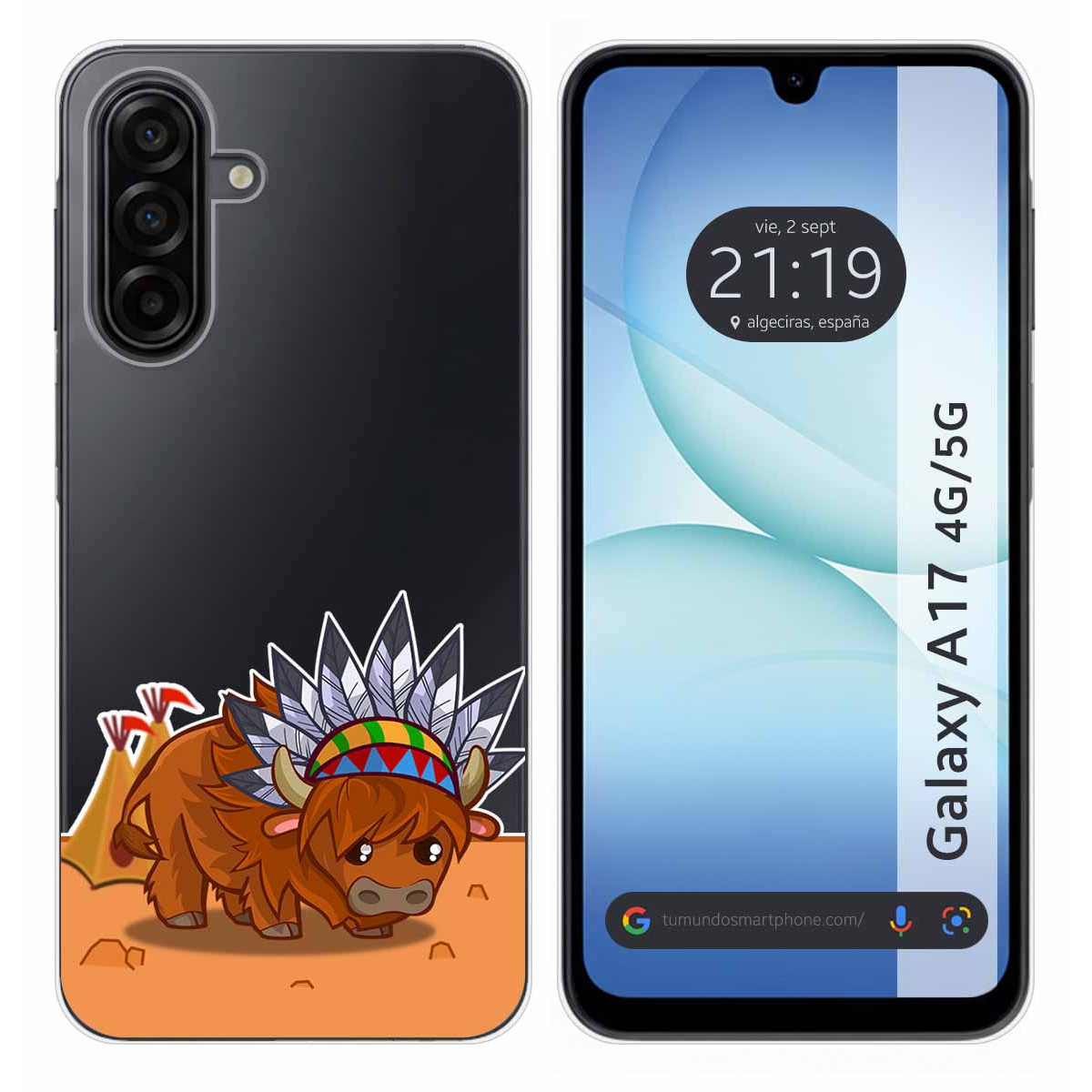 Funda Silicona Transparente para Samsung Galaxy A17 4G / 5G diseño Bufalo Dibujos