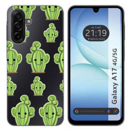Funda Silicona Transparente para Samsung Galaxy A17 4G / 5G diseño Cactus Dibujos