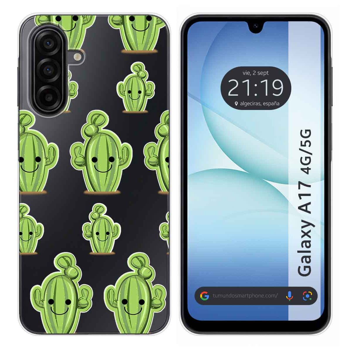 Funda Silicona Transparente para Samsung Galaxy A17 4G / 5G diseño Cactus Dibujos