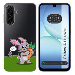 Funda Silicona Transparente para Samsung Galaxy A17 4G / 5G diseño Conejo Dibujos