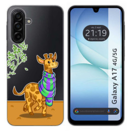 Funda Silicona Transparente para Samsung Galaxy A17 4G / 5G diseño Jirafa Dibujos