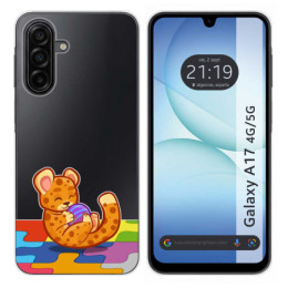 Funda Silicona Transparente para Samsung Galaxy A17 4G / 5G diseño Leopardo Dibujos