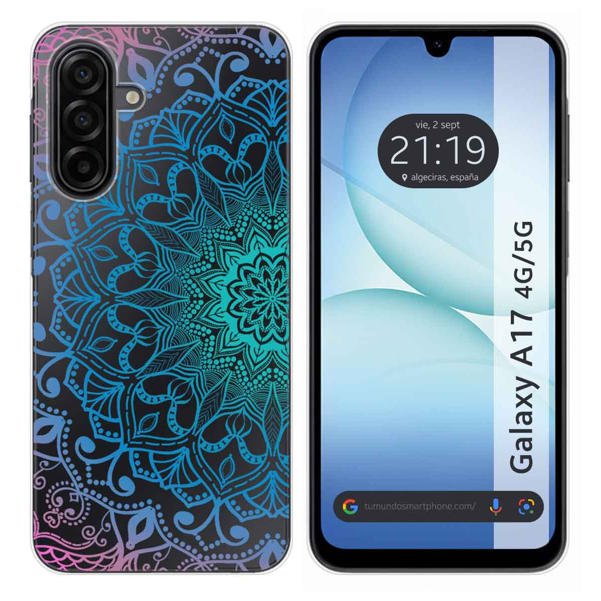 Funda Silicona Transparente para Samsung Galaxy A17 4G / 5G diseño Mandala Dibujos
