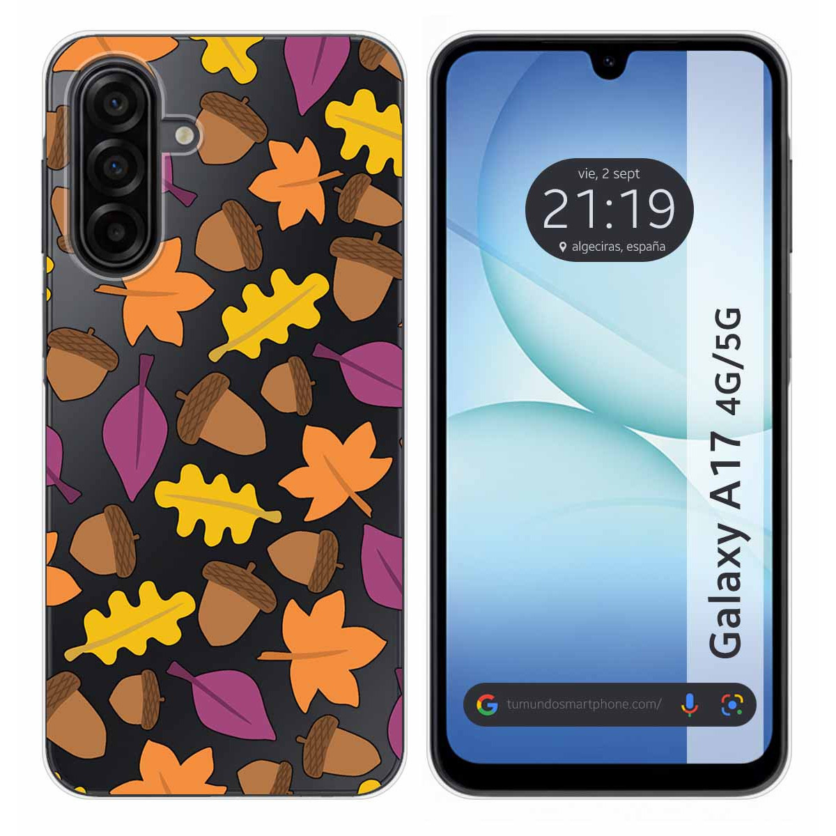 Funda Silicona Transparente para Samsung Galaxy A17 4G / 5G diseño Otoño Dibujos