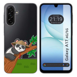 Funda Silicona Transparente para Samsung Galaxy A17 4G / 5G diseño Panda Dibujos