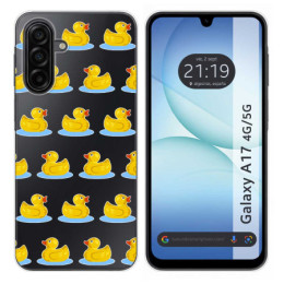 Funda Silicona Transparente para Samsung Galaxy A17 4G / 5G diseño Pato Dibujos