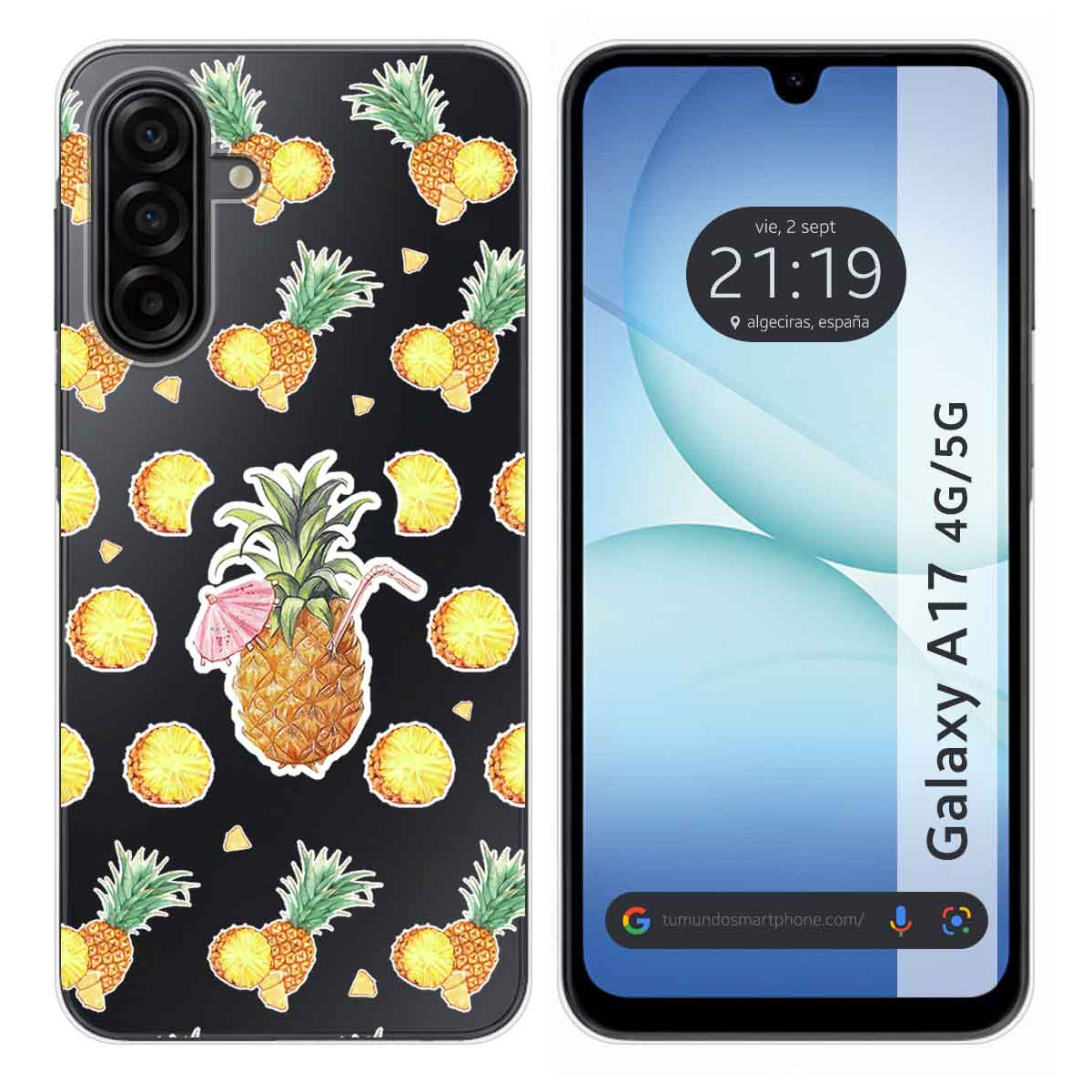 Funda Silicona Transparente para Samsung Galaxy A17 4G / 5G diseño Piña Dibujos