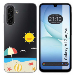 Funda Silicona Transparente para Samsung Galaxy A17 4G / 5G diseño Playa Dibujos
